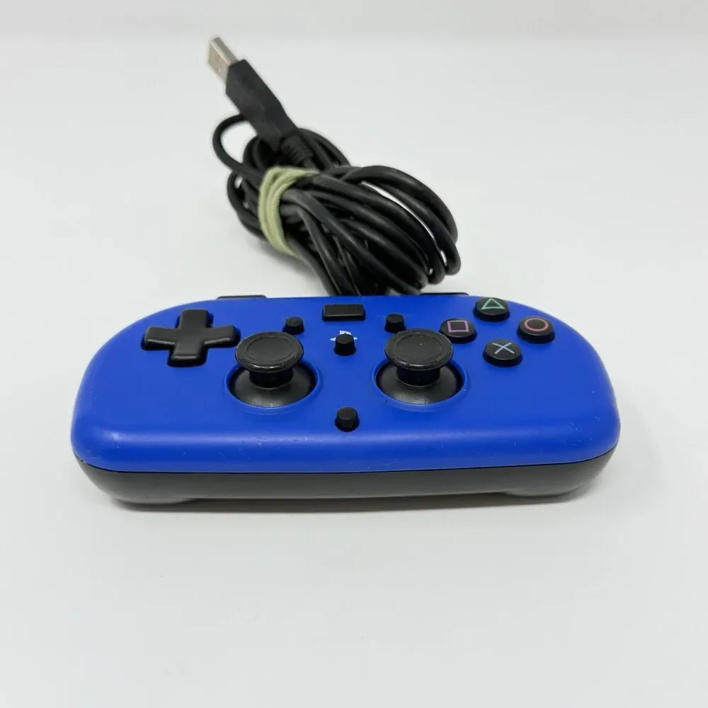 Hori Mini Wired Gamepad Controller PS4 Blue PS4-100U Tested